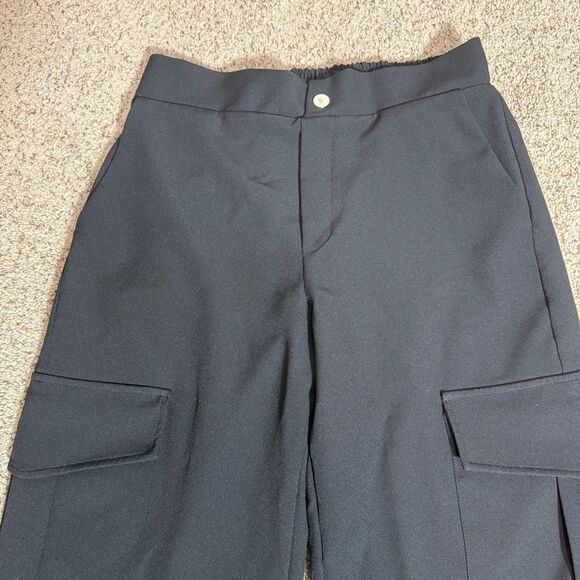 Zara Women’s High Waist Black Wide Leg Dress Casual Pull On Pants Size Small - Picture 4 of 7